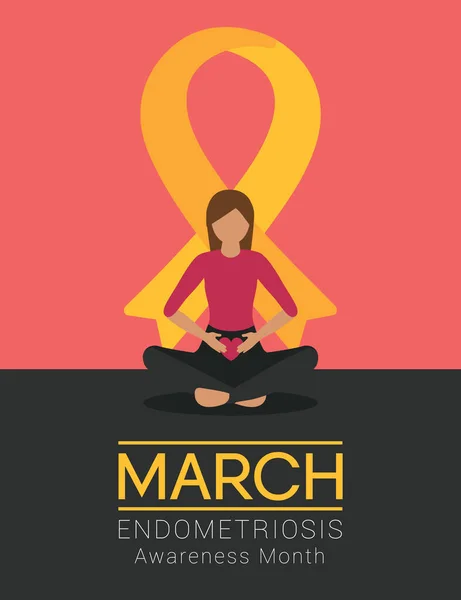 National Endometriosis Awareness Month March Info Graphic Vector Illustration Eps10 — Stock Vector