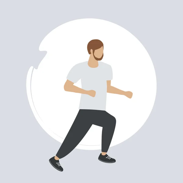 Άνθρωπος Άσκηση Τρέξιμο Υγιή Τρόπο Ζωής Fitness Σχεδιασμό Διάνυσμα Απεικόνιση — Διανυσματικό Αρχείο