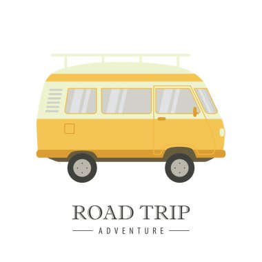 Yaz tatili illüstrasyon EPS10 karavanıyla yolculuk macerası