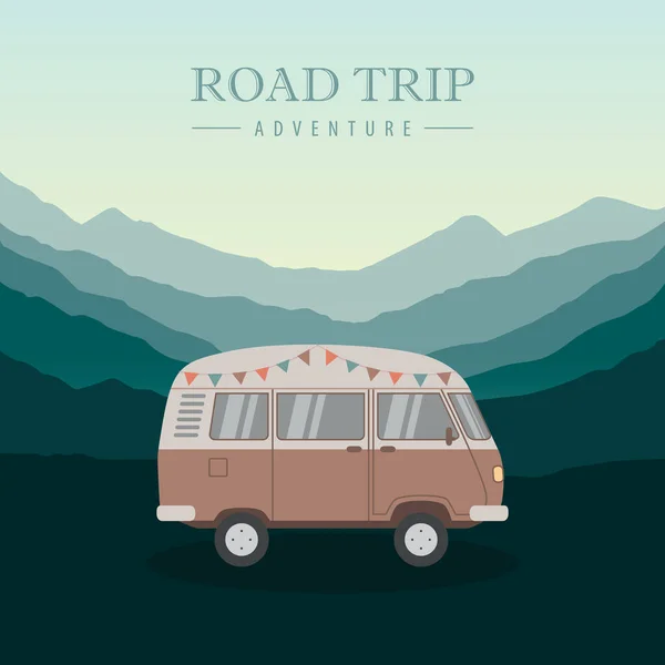 Camper Van Summer Holiday Road Trip Advice Eps10 — 스톡 벡터