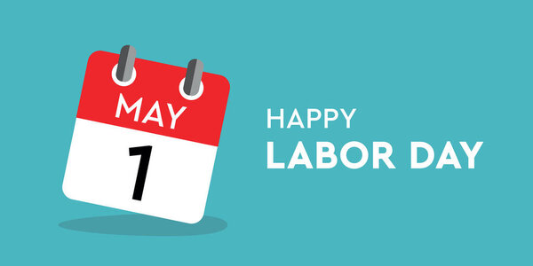 red simple calendar icon 1 may labor day vector illustration EPS10