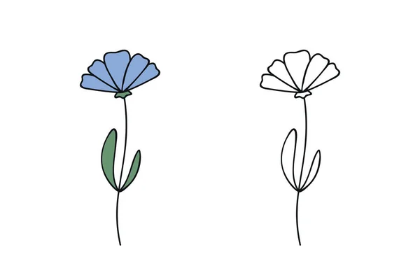 彩色书矢量图解Eps10的花卉手绘草图 — 图库矢量图片