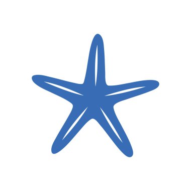 Beyaz vektör illüstrasyonu EPS10 üzerinde izole edilmiş basit deniz yıldızı simgesi grafiği