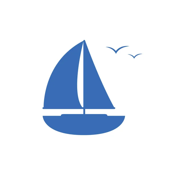 Ícone Barco Vela Simples Gráfico Isolado Ilustração Vetor Branco Eps10 — Vetor de Stock