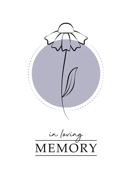 stock vector condolence card with flower outline in loving memory vector illustration EPS10