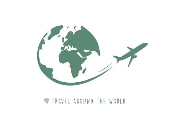 Travel World Airplane Fly Adventure Vector Illustration Eps10 — Stock Vector