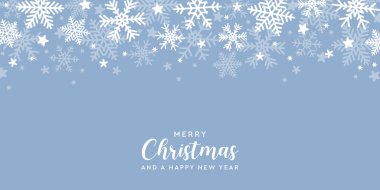 Kar tanesi sınır vektörü illüstrasyonlu parlak pankart