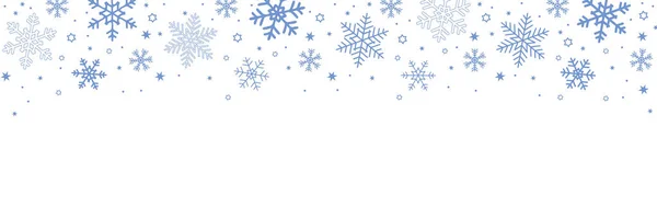 Blue Banner Christmas Snowflake Border Isolated Vector Illustration Royalty Free Stock Illustrations