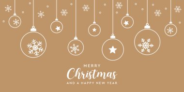 Asılı top süsleme vektör resimli mutlu noel kartları