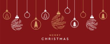 Asılan top süsleme vektörü resimli mutlu noel kartları EPS10