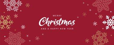 Kar taneleri vektör illüstrasyonlu Noel tebrik kartı