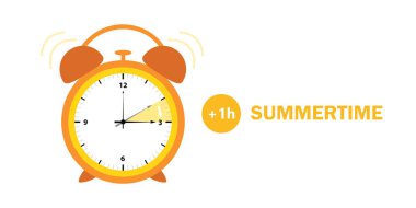 Çalan çalar saat yaz saati vektör çizimine geçiş