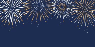 Fotokopi alanı çizimi ile havai fişek kutlama arkaplanı