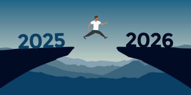 2025 'ten 2026 vektör ilülasyonuna atlayan adam.