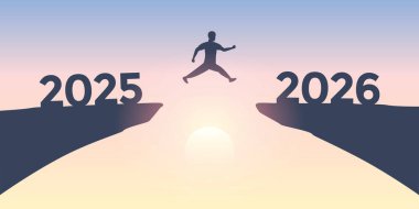 2025 'ten 2026 vektör ilülasyonuna atlayan adam.