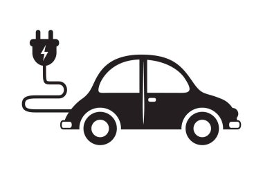 Kablo görüntüleme yüklü elektrikli araba izole vektör çizimi