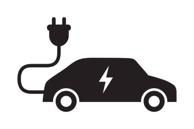 Kablo görüntüleme yüklü elektrikli araba izole vektör çizimi