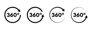 360 derece simge izole vektör illüstrasyonunu ayarla