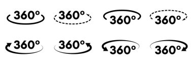 360 derece simge izole vektör illüstrasyonunu ayarla