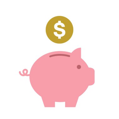 Dolar parasıyla izole edilmiş domuz kumbarası.