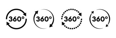 360 derece simge izole vektör illüstrasyonunu ayarla