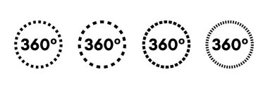 360 derece simge izole vektör illüstrasyonunu ayarla