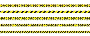 Çizgili uyarı bandı izole edilmiş vektör çizimi