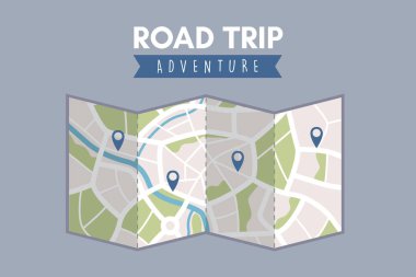 Yol gezisi seyahat kavramı sokak haritası vektör çizimi