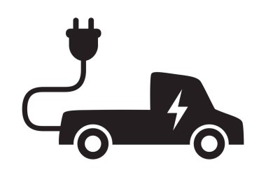 Kablo görüntüleme yüklü elektrikli araba izole vektör çizimi