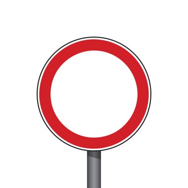 kırmızı yuvarlak trafik işareti yok giriş izole vektör çizimi
