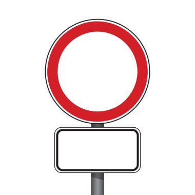 kırmızı yuvarlak trafik işareti yok giriş izole vektör çizimi