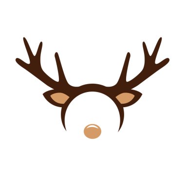 Ren geyiği maskesi saç bandı izole edilmiş vektör çizimi