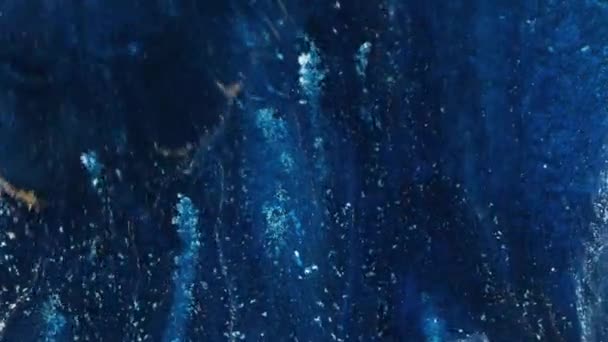 Abstrakte Flüssige Kunst Hintergrund Funkelnde Blaue Welle Fantastische Brandung Und — Stockvideo