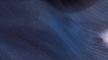 Sıvı boya arka planda sıçrama ve girdapla karışımı. Akışkan sanat çizimi videosu. Renkli dalgalı akrilik doku. Beyaz, mavi ve altın renkli ayrıntılı arkaplan hareketi.