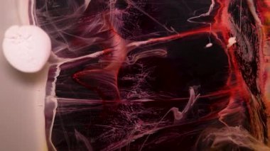 Akışkan sanat çizim videosu, renkli dalgalı soyut mavi akrilik doku.