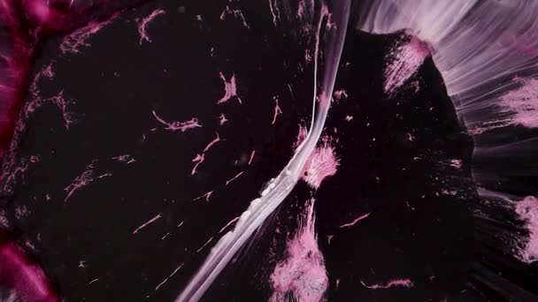 流体芸術の描画ビデオ カラフルな波と抽象的な青アクリルテクスチャ — ストック動画