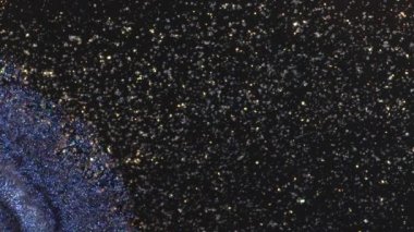 Yıldızlı Parıldayan Parçacıklar. Bokeh Parlak Parçacıklar Döngü Animasyonu. Siyah Arkaplan 'daki Yeşil Parçacıklar. Yüksek kalite 4k görüntü