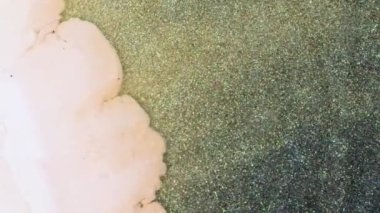 Yıldızlı Parıldayan Parçacıklar. Bokeh Parlak Parçacıklar Döngü Animasyonu. Siyah Arkaplan 'daki Yeşil Parçacıklar. Yüksek kalite 4k görüntü