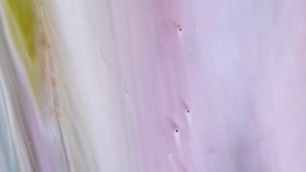 Акрилова Фарба Тече Зверху Вниз Абстрактний Барвистий Колір Чорнила Рідина — стокове відео