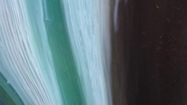 Farba Akrylowa Płynie Góry Dołu Abstrakcyjny Kolorowy Farba Atrament Płynny — Wideo stockowe