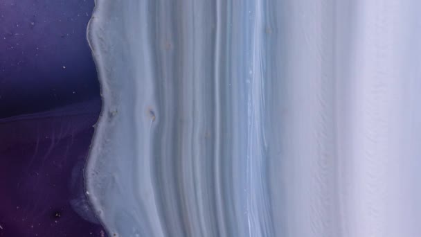 Акриловая Краска Течет Сверху Вниз Абстрактная Цветная Чернильная Жидкость Диффузии — стоковое видео