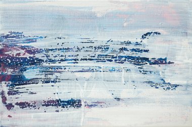 Mavi arka planda lekeli beyaz boya. Boya katmanı. Beyaz ve mavi boya kokuları. Beyaz ve mavi boya lekeleri..