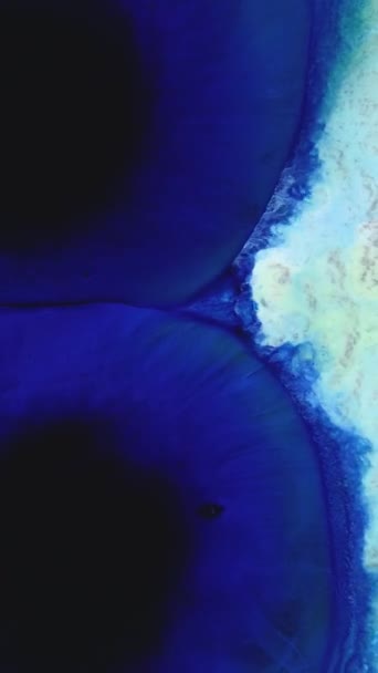 Частицы Блестками Шиммер Абстрактный Жидкий Фон Поток Сил Воду Голубые — стоковое видео