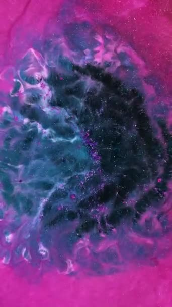 Textura Fumaça Colorida Glitter Ink Swirl Onda Mágica Fluxo Névoa — Vídeo de Stock