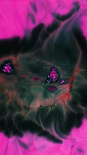 Kolor Dymu Tekstury Tusz Błyszczący Wiruje Magiczna Fala Powietrza Neonowy — Wideo stockowe