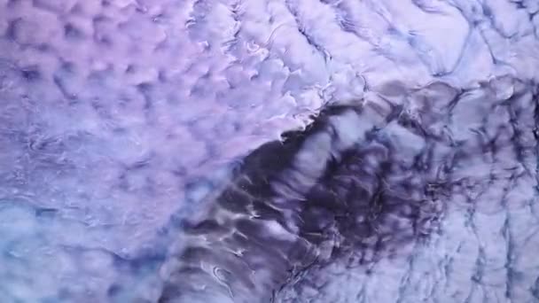 Liquid Zeitlupe Art Bunte Chaos Turbulenzen Fließende Glitzernde Oberfläche Schöne — Stockvideo