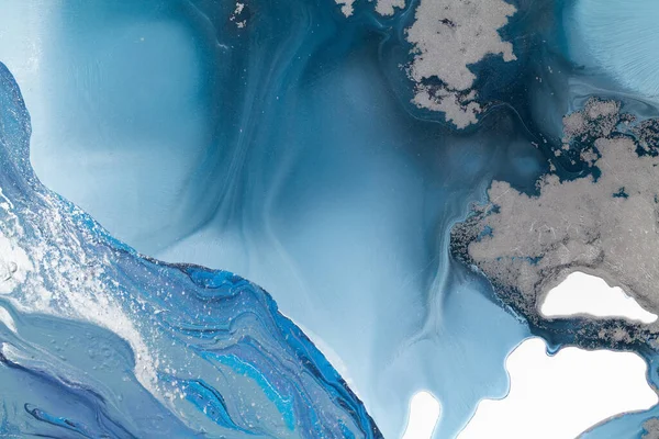 Soyut Akrilik Resim Mermer Mavisi Soyut Arkaplan Sıvı Mermer Deseni — Stok fotoğraf