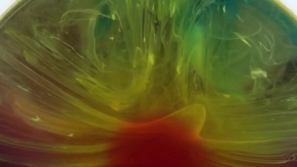 Luxusní Tekutina Umění Malování Pozadí Rozlitá Akrylová Barva Tekutý Mramor — Stock video