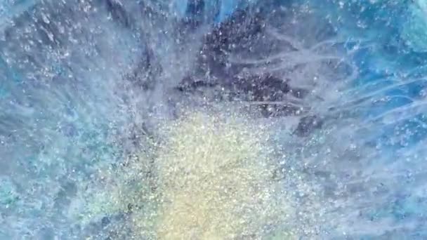 Particules Avec Scintillement Scintillant Fond Fluide Abstrait Forces Écoulement Sur — Video