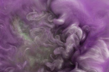 Soyut akrilik resim. Siyah arkaplanda pembe soyut mürekkep bulutu. Sıvı mermer deseni. Modern sanat.